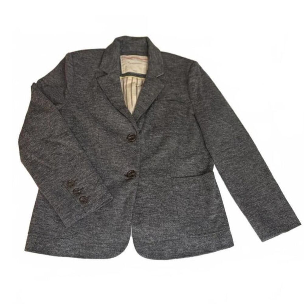 Anthropologie Cartonnier Womens 10 Wool Blend Blazer Gray Career Jacket